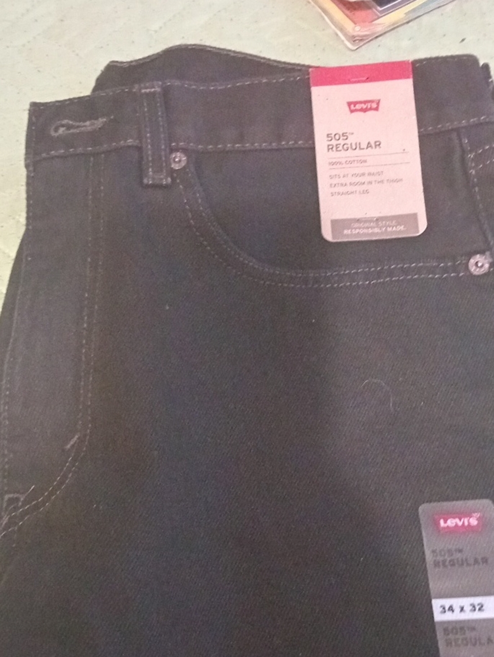 Levi's Black 505 Regular Jeans.
